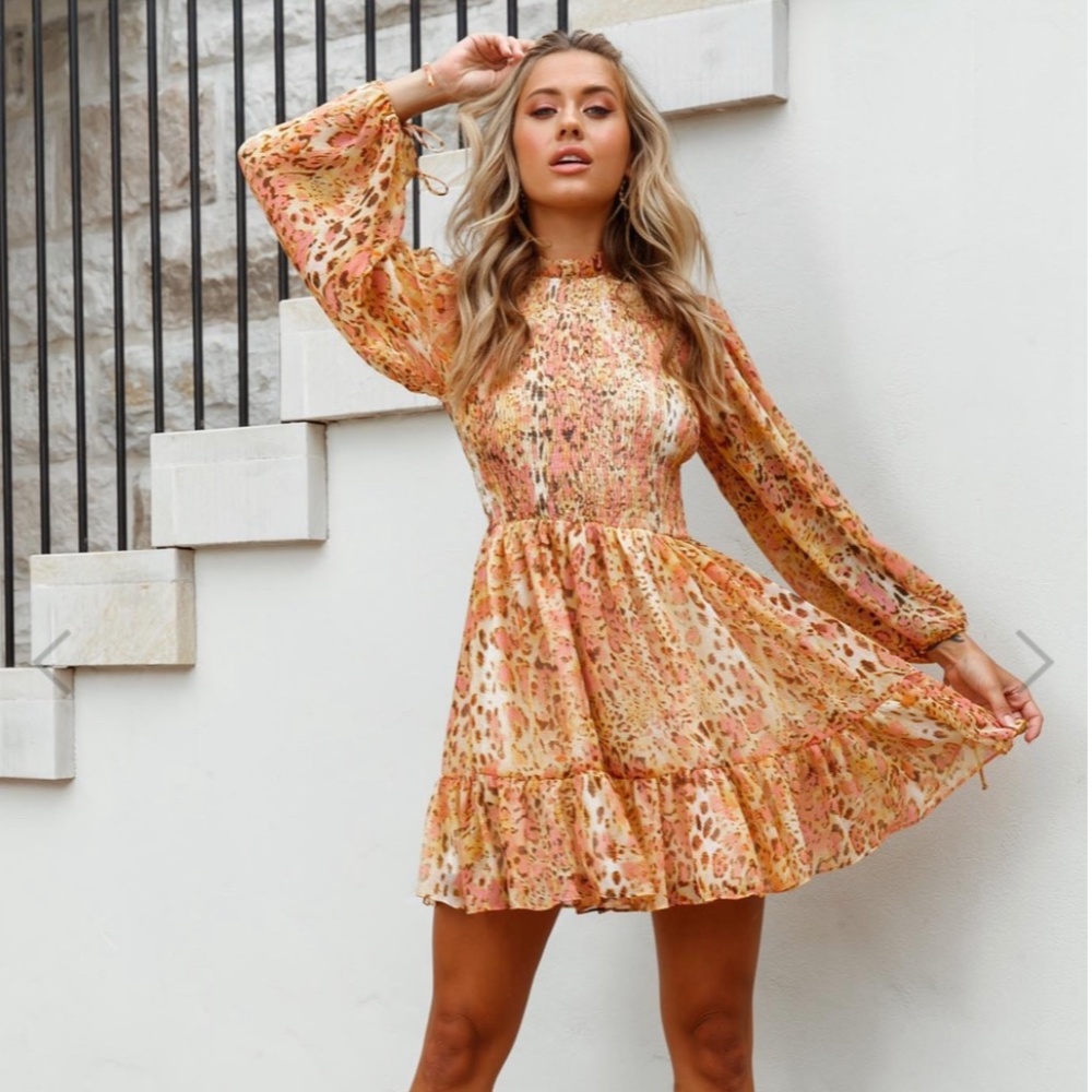Selfie Leslie Marja Shirred Baby Doll Dress - Pink